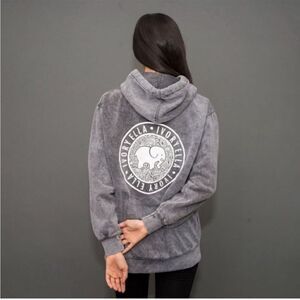 ✨Ivory Ella Gray Stonewashed Mandala Hoodie Sweatshirt